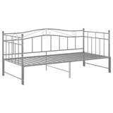 Extendable sofa bed frame without mattress gray metal 90x200cm