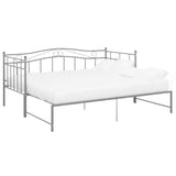 Extendable sofa bed frame without mattress gray metal 90x200cm