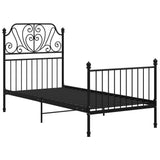 Cadre de lit sans matelas noir métal 90x200 cm