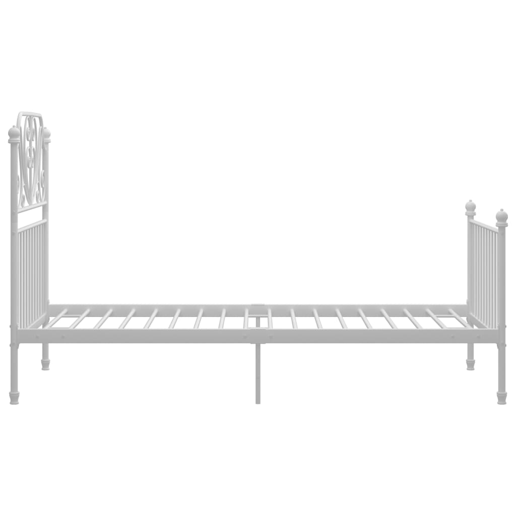 Cadre de lit sans matelas blanc métal 90x200 cm