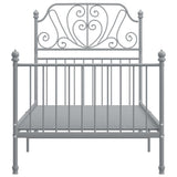 Cadre de lit sans matelas gris métal 90x200 cm