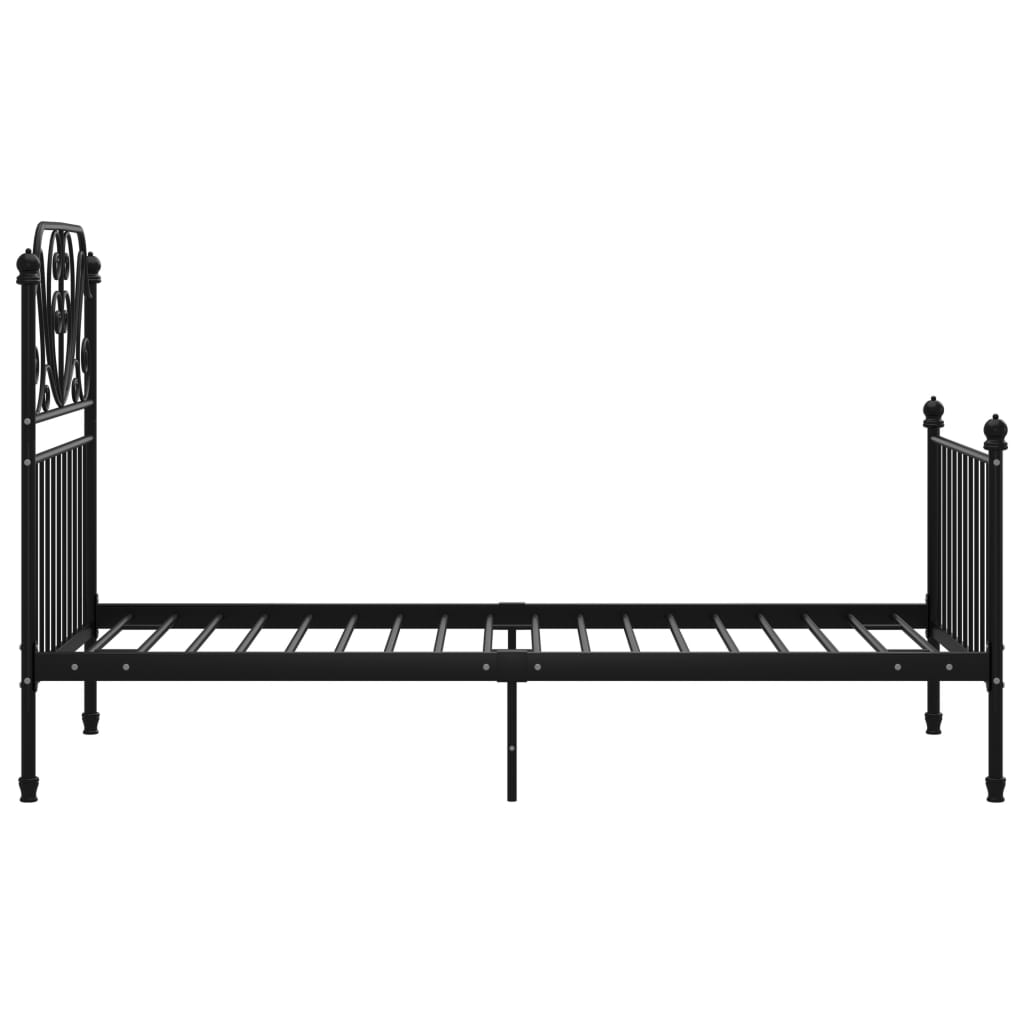 Cadre de lit sans matelas noir métal 100x200 cm