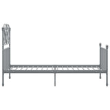 Cadre de lit sans matelas gris métal 100x200 cm