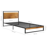 Bed frame without mattress metal 90x200 cm