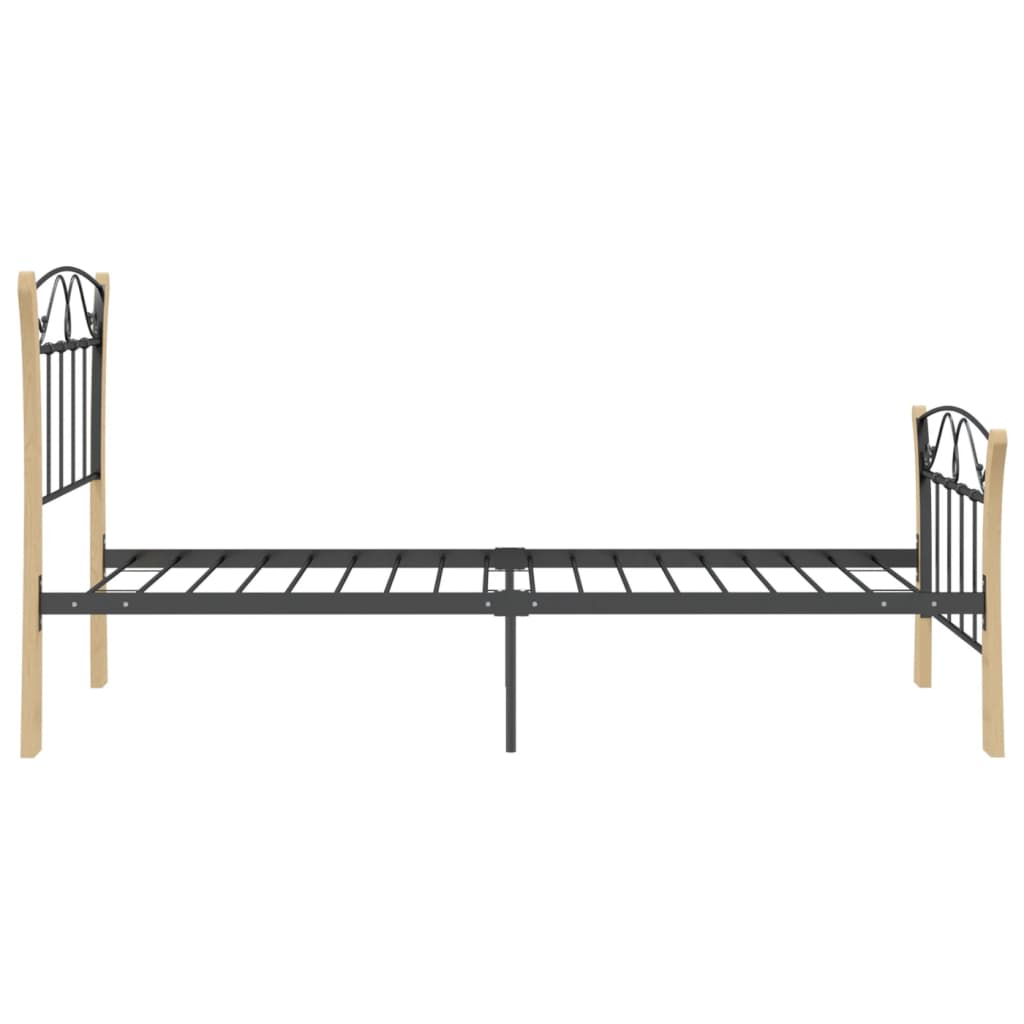 Cadre de lit sans matelas noir métal 90x200 cm