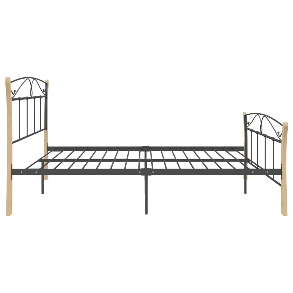 Cadre de lit sans matelas noir métal 200x200 cm