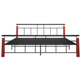 Cadre de lit sans matelas métal bois de chêne massif 200x200 cm