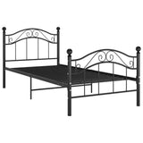 Cadre de lit sans matelas noir métal 90x200 cm