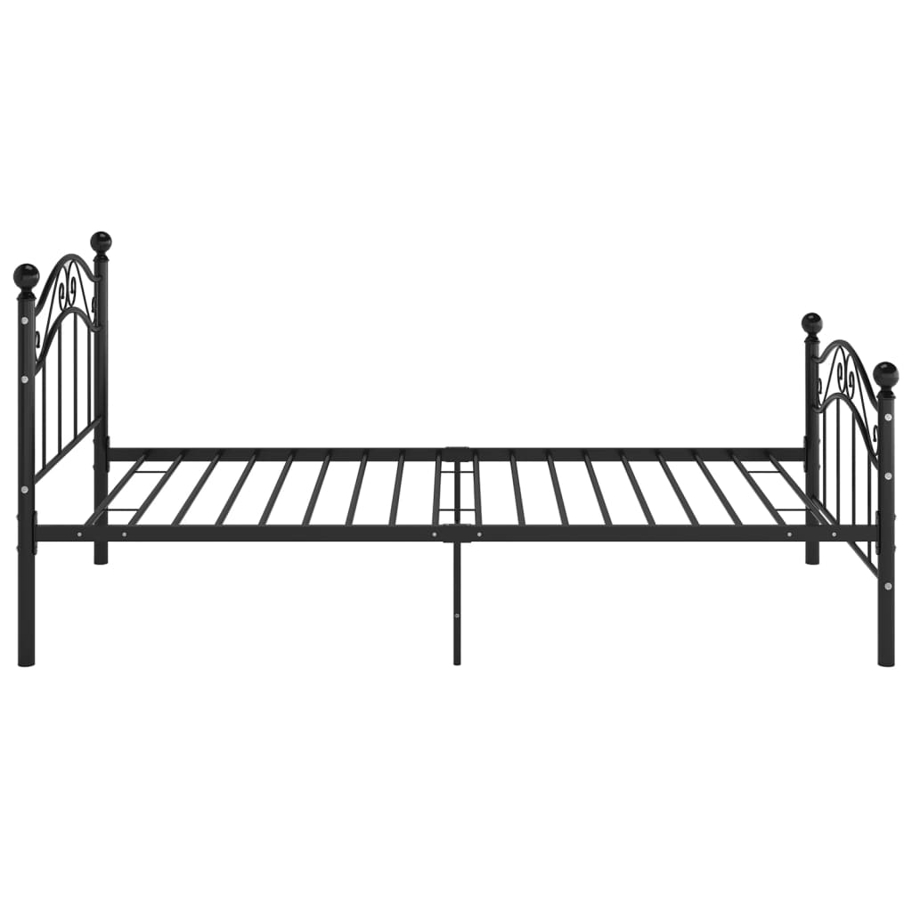 Cadre de lit sans matelas noir métal 90x200 cm