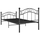 Cadre de lit sans matelas noir métal 90x200 cm