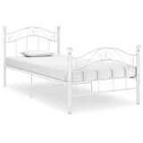 Cadre de lit sans matelas blanc métal 90x200 cm