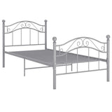 Cadre de lit sans matelas gris métal 90x200 cm