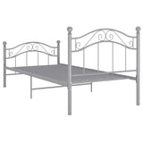 Cadre de lit sans matelas gris métal 90x200 cm