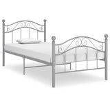 Cadre de lit sans matelas gris métal 100x200 cm