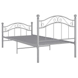 Cadre de lit sans matelas gris métal 100x200 cm