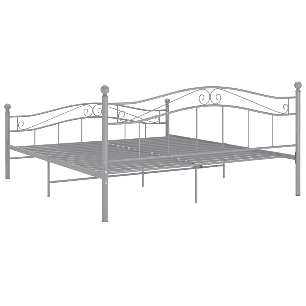 Grey Metal Bed Frame 180x200 cm