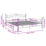 Grey Metal Bed Frame 180x200 cm