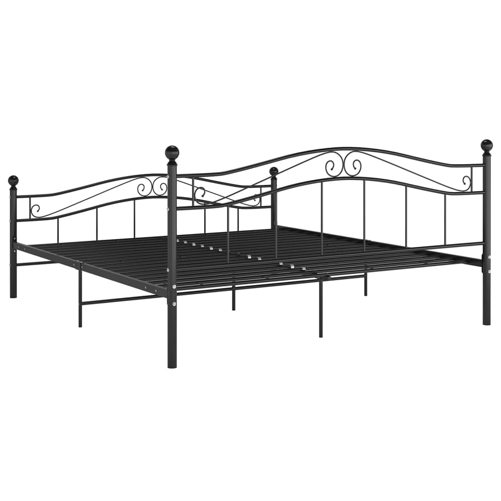 Black Metal Bed Frame 200x200 cm