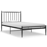 Cadre de lit sans matelas noir métal 90x200 cm