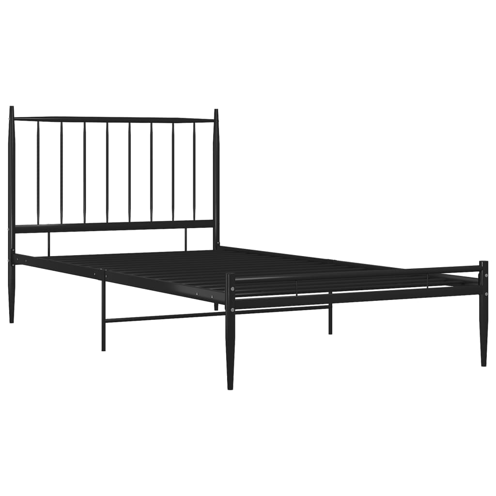 Cadre de lit sans matelas noir métal 90x200 cm