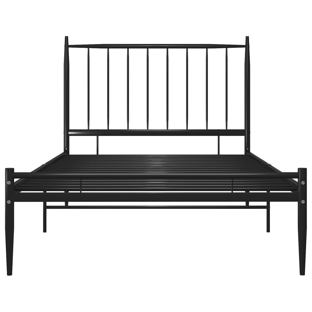 Cadre de lit sans matelas noir métal 90x200 cm