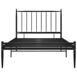 Cadre de lit sans matelas noir métal 90x200 cm