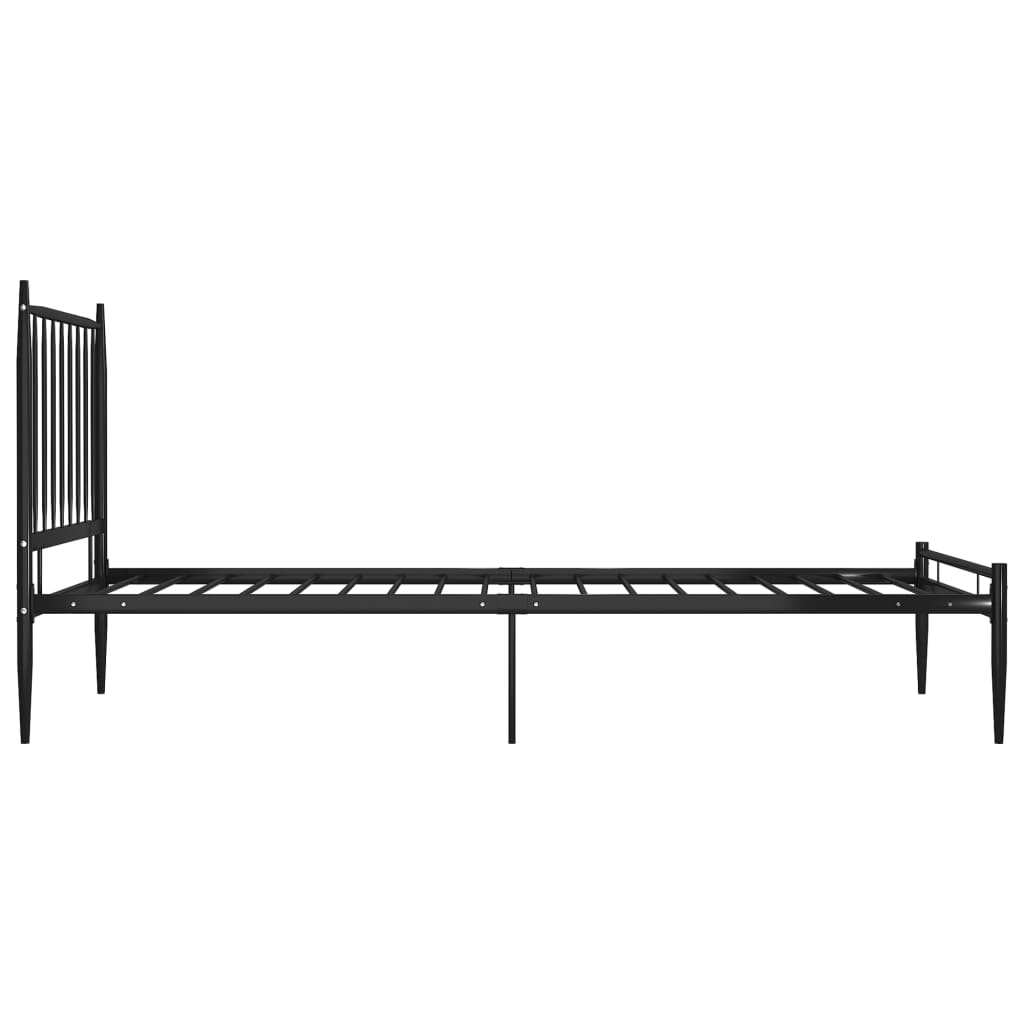 Cadre de lit sans matelas noir métal 90x200 cm