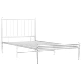 Cadre de lit sans matelas blanc métal 90x200 cm