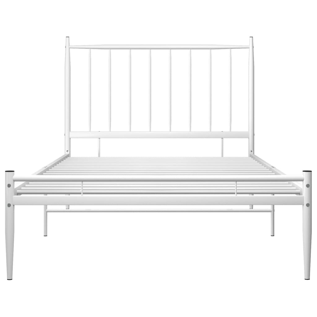 Cadre de lit sans matelas blanc métal 90x200 cm