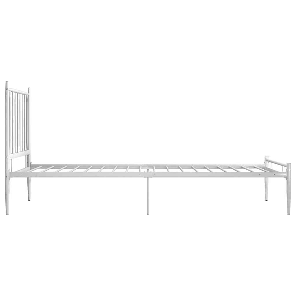 Cadre de lit sans matelas blanc métal 90x200 cm