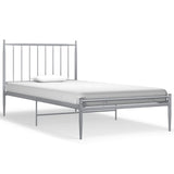 Cadre de lit sans matelas gris métal 90x200 cm