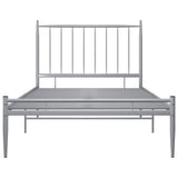 Cadre de lit sans matelas gris métal 90x200 cm