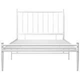 Cadre de lit sans matelas blanc métal 100x200 cm