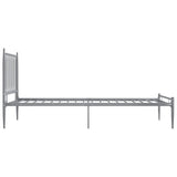 Cadre de lit sans matelas gris métal 100x200 cm