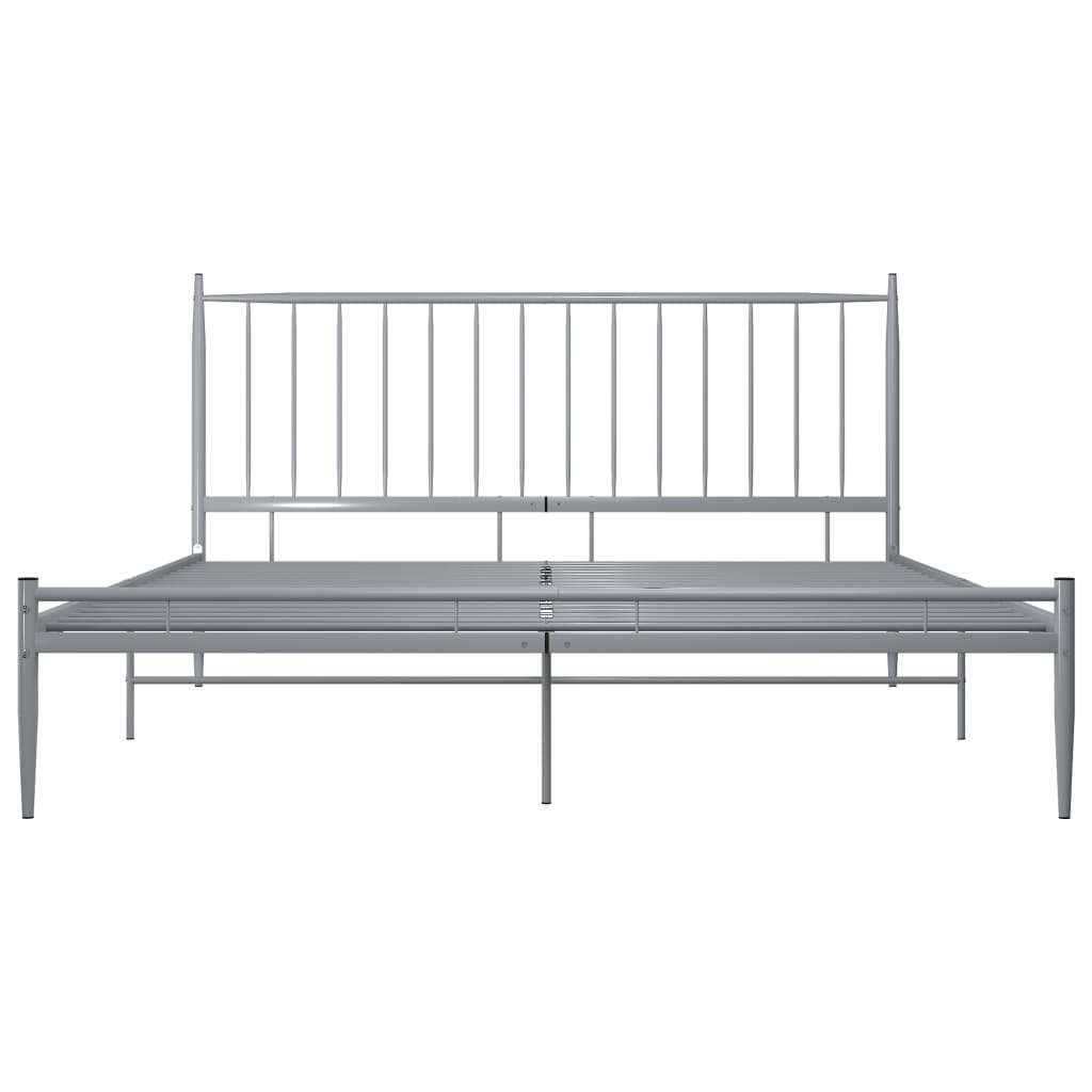 Cadre de lit sans matelas gris métal 200x200 cm