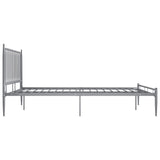 Cadre de lit sans matelas gris métal 200x200 cm