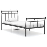 Cadre de lit sans matelas noir métal 90x200 cm