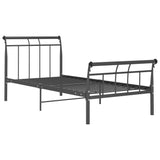 Cadre de lit sans matelas noir métal 90x200 cm