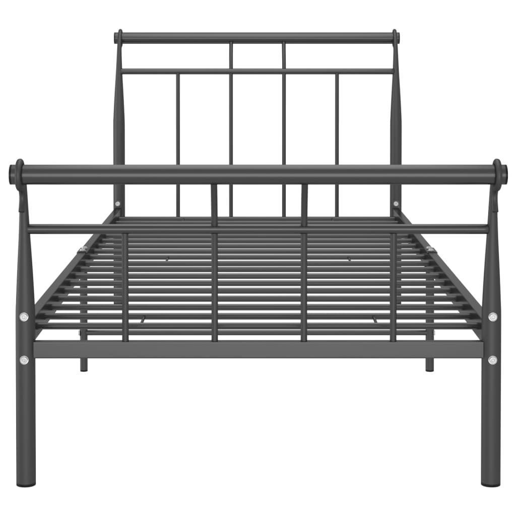 Cadre de lit sans matelas noir métal 90x200 cm