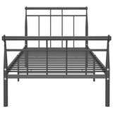 Cadre de lit sans matelas noir métal 90x200 cm