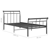 Cadre de lit sans matelas noir métal 90x200 cm