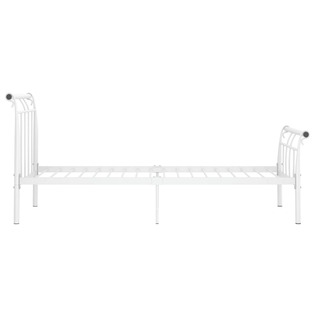 Cadre de lit sans matelas blanc métal 90x200 cm