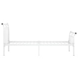 Cadre de lit sans matelas blanc métal 90x200 cm