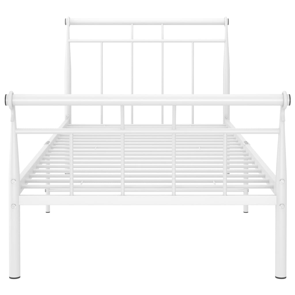 Cadre de lit sans matelas blanc métal 90x200 cm