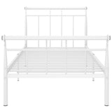 Cadre de lit sans matelas blanc métal 90x200 cm