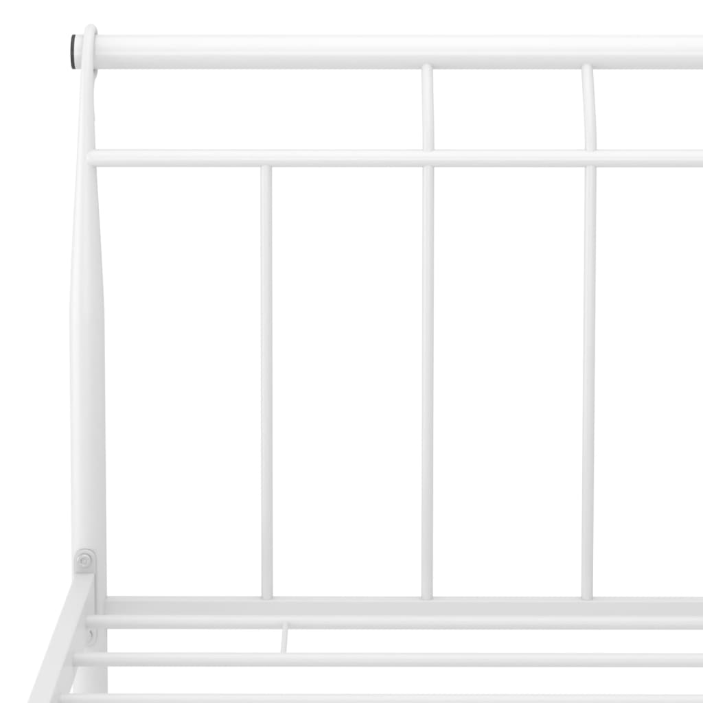 Cadre de lit sans matelas blanc métal 90x200 cm