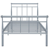 Cadre de lit sans matelas gris métal 90x200 cm