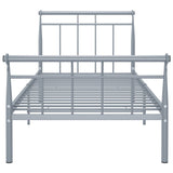 Cadre de lit sans matelas gris métal 100x200 cm