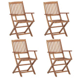 Chaises pliables d'extérieur lot de 4 Bois d'acacia solide