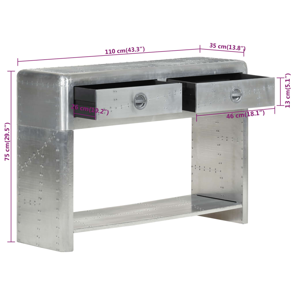 Buffet de style aviation 110x35x75 cm Métal